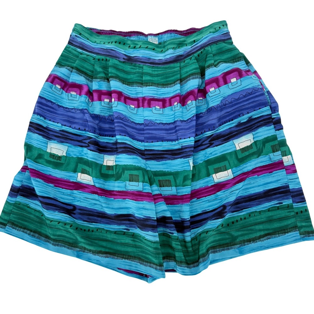 Vintage Retro Justin B Jones High Waist Shorts Colorful Eclectic Size Large